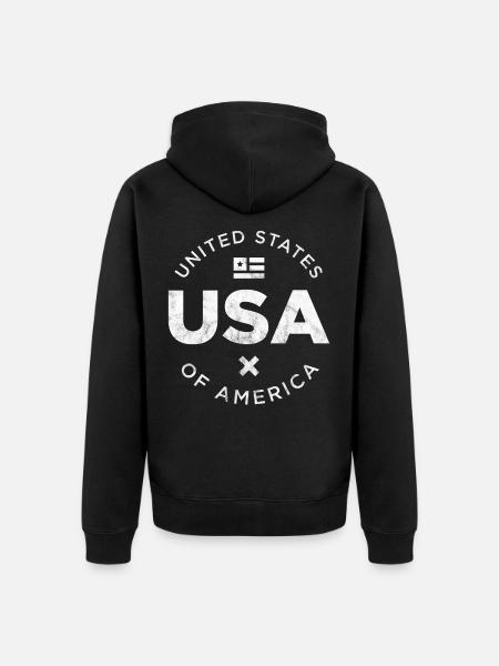 ÉTATS-UNIS - Veste à capuche bio Premium Unisexe - noir