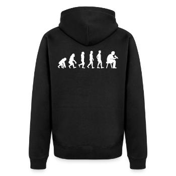 Evolution of Tattoo Artist Tattooist Tattooed Gift - Unisex Premium Organic Zip Hoodie - black - Back - Nico (187cm)