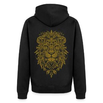 Mandala Visage de Lion - Veste à capuche bio Premium Unisexe - noir - Dos - Nico (187cm)