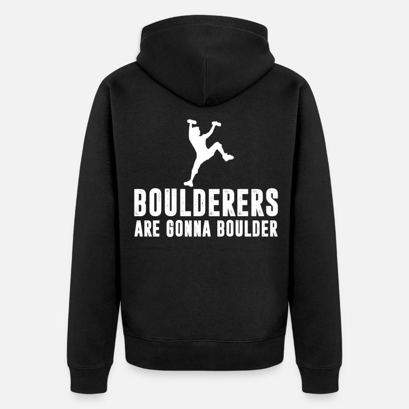 Bouldern - Unisex Premium Bio Zip Hoodie - Schwarz