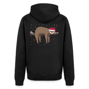 Paresseux Noël - Veste à capuche bio Premium Unisexe - noir - Dos - Nico (187cm)