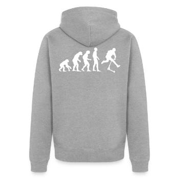 trottinette freestyle - Veste à capuche bio Premium Unisexe - gris chiné - Dos - Nico (187cm)