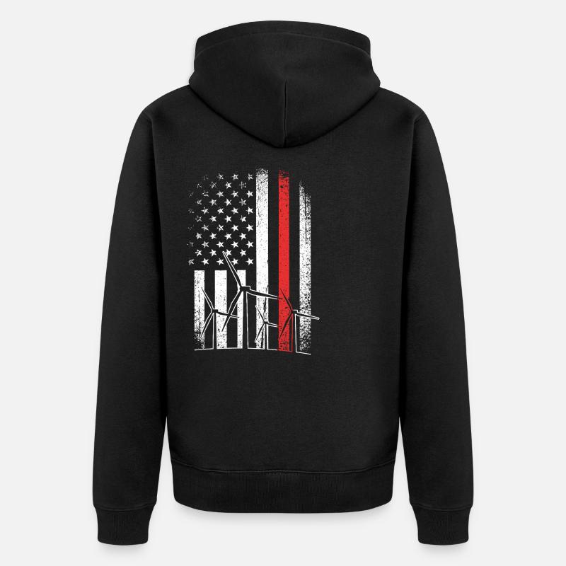 Énergie éolienne Éolienne - Veste à capuche bio Premium Unisexe - noir