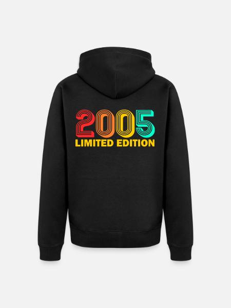 2005 født årgang 2005 gave bursdag - Premium økologisk unisex-hettejakke - svart