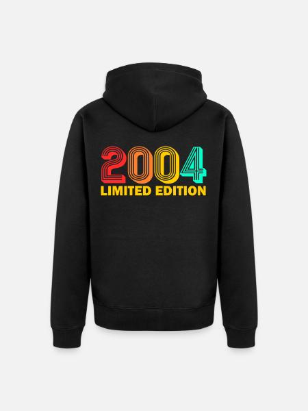 Født i 2004 født i 2004 gave bursdag - Premium økologisk unisex-hettejakke - svart