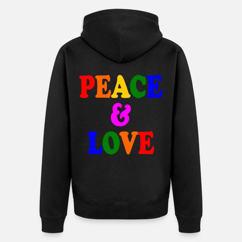 Peace and love - Veste à capuche bio Premium Unisexe - noir