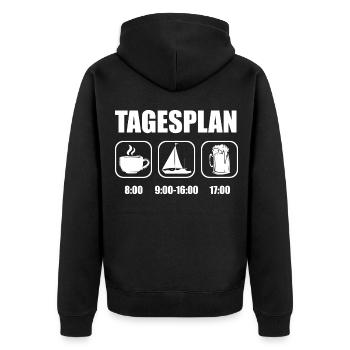 Seglen Segelboot Segler - Unisex Premium Bio Zip Hoodie - Schwarz - Hinten - Nico (187cm)