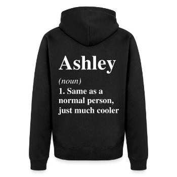 Ashley Définition Cool Nom Dire Cadeau - Veste à capuche bio Premium Unisexe - noir - Dos - Nico (187cm)
