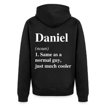 Daniel Définition Cool Nom Dire Cadeau - Veste à capuche bio Premium Unisexe - noir - Dos - Nico (187cm)