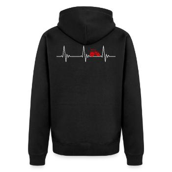 Heartbeat Tractor Heartbeat Trekker Gift Fun - Veste à capuche bio Premium Unisexe - noir - Dos - Nico (187cm)