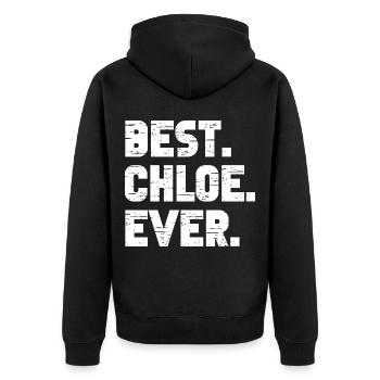 Best Chloe Ever Retro Geschenk Spruch Geburtstag - Unisex Premium Bio Zip Hoodie - Schwarz - Hinten - Nico (187cm)