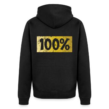100% Rétro - Veste à capuche bio Premium Unisexe - noir - Dos - Nico (187cm)