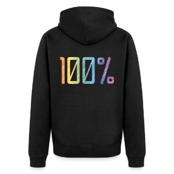 100 % - Unisex Premium Organic Zip Hoodie - black - Back - Nico (187cm)