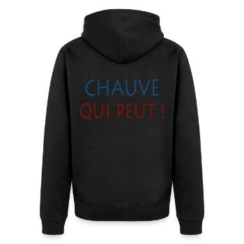 Chauve idée cadeau cool pour papa cool - Veste à capuche bio Premium Unisexe - noir - Dos - Nico (187cm)