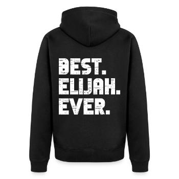 Best Elijah Ever Retro Gift Saying Birthday - Unisex Premium Organic Zip Hoodie - black - Back - Nico (187cm)