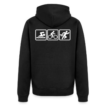 Triathlon - Veste à capuche bio Premium Unisexe - noir - Dos - Nico (187cm)