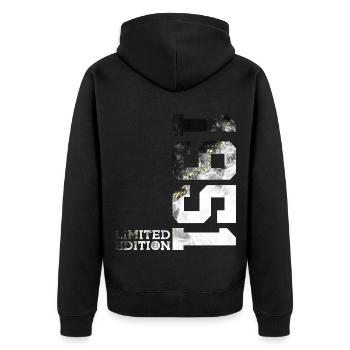 75E ANNIVERSAIRE ÉDITION LIMITÉE 1951 - Veste à capuche bio Premium Unisexe - noir - Dos - Nico (187cm)