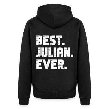 Bester Julian Ever Freund Geschenk Spruch - Unisex Premium Bio Zip Hoodie - Schwarz - Hinten - Nico (187cm)