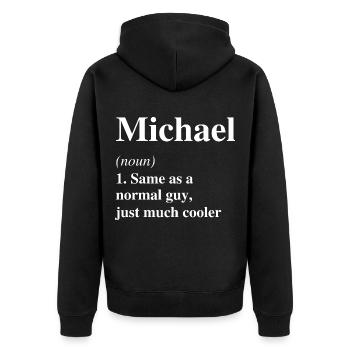 Michael Definition Cooler Name Spruch Geschenk - Unisex Premium Bio Zip Hoodie - Schwarz - Hinten - Nico (187cm)
