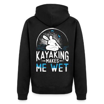 Le kayak me mouille - Kayak Kayaker - Veste à capuche bio Premium Unisexe - noir - Dos - Nico (187cm)