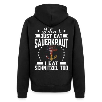German-Americans - DNA Anchor - Unisex Premium Organic Zip Hoodie - black - Back - Nico (187cm)