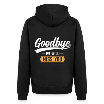 Farewell gift colleagues Job change - Unisex Premium Organic Zip Hoodie - black - Back - Nico (187cm)