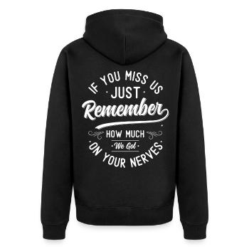 Farewell gift colleagues Job change - Unisex Premium Organic Zip Hoodie - black - Back - Nico (187cm)