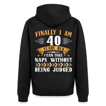 Cadeau d’anniversaire de 40 ans 40 ans - Veste à capuche bio Premium Unisexe - noir - Dos - Nico (187cm)