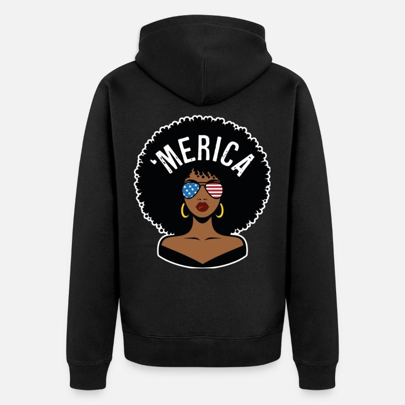'merica Afro - Veste à capuche bio Premium Unisexe - noir