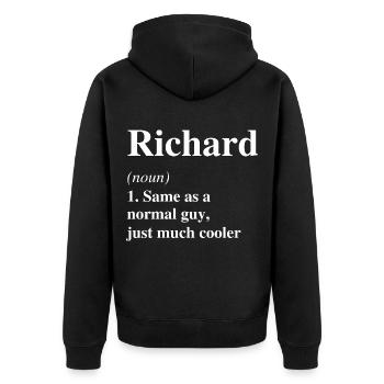 Richard Définition Cool Nom Dire Cadeau - Veste à capuche bio Premium Unisexe - noir - Dos - Nico (187cm)