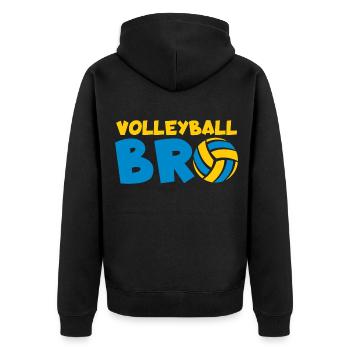 Volleyball Beach Volleyball - Unisex Premium Organic Zip Hoodie - black - Back - Nico (187cm)