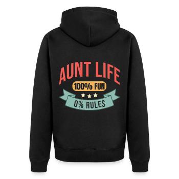 Beste Tante Lustiger Spruch - Unisex Premium Bio Zip Hoodie - Schwarz - Hinten - Nico (187cm)