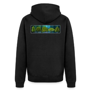 différents arbres - Veste à capuche bio Premium Unisexe - noir - Dos - Nico (187cm)