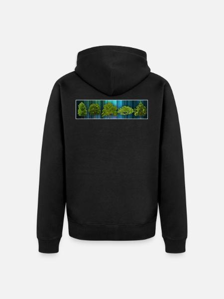 different trees - Unisex Premium Organic Zip Hoodie - black