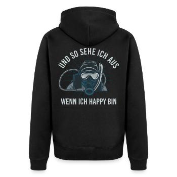Lustiger Taucher Spruch Gerätetauchen Witz Tauchen - Unisex Premium Bio Zip Hoodie - Schwarz - Hinten - Nico (187cm)
