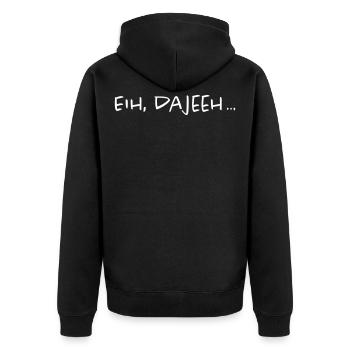 Trierer Platt Moselfränkisch Dialekt Trier Spruch - Unisex Premium Bio Zip Hoodie - Schwarz - Hinten - Nico (187cm)