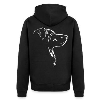Beauceron Silhouette Dog Dogs Wilsigns - Unisex Premium Organic Zip Hoodie - black - Back - Nico (187cm)