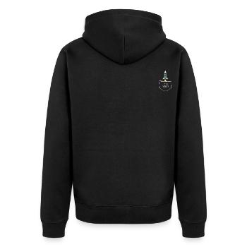To the Moon 2 - Unisex Premium Bio Zip Hoodie - Schwarz - Hinten - Nico (187cm)