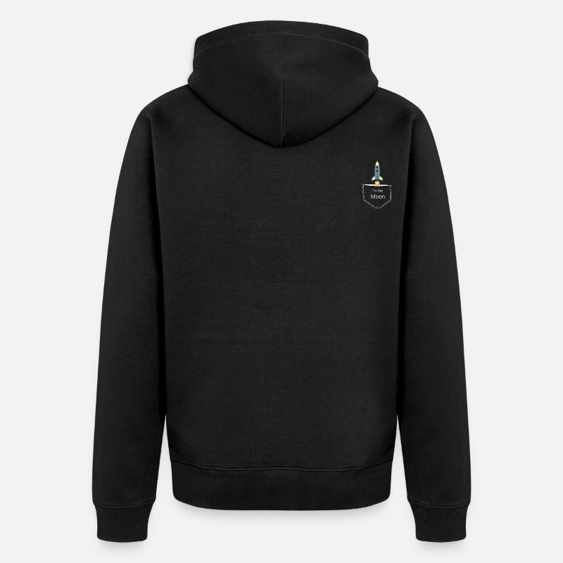 To the Moon 2 - Unisex Premium Bio Zip Hoodie - Schwarz