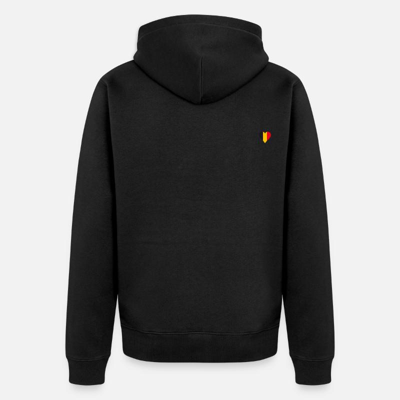 Cœur du drapeau belge - Veste à capuche bio Premium Unisexe - noir