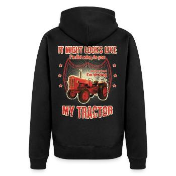 Mais dans ma tête je conduis mon sang-froid tracteur TRACTEUR - Veste à capuche bio Premium Unisexe - noir - Dos - Nico (187cm)