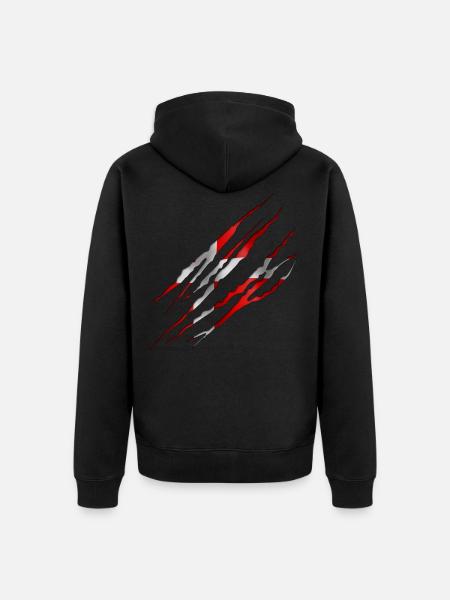 Denmark Slit open 001 AllroundDesigns - Unisex Premium Organic Zip Hoodie - black
