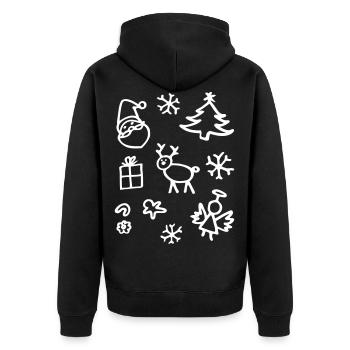 motifs de Noël Cadeaux de Noël photo - Veste à capuche bio Premium Unisexe - noir - Dos - Nico (187cm)