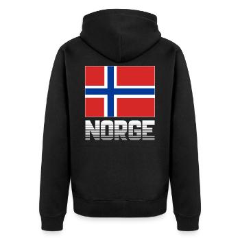 Norway flag flag Norge national colors pride - Unisex Premium Organic Zip Hoodie - black - Back - Nico (187cm)