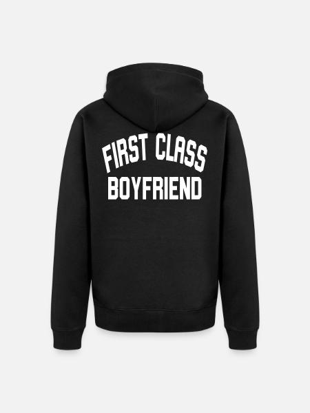 First Class Boyfriend - Unisex Premium Organic Zip Hoodie - black
