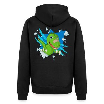 dinosaures doux - Veste à capuche bio Premium Unisexe - noir - Dos - Nico (187cm)