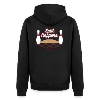 Bowling Tshirt Geschenk Bowling Fans Freunde Split - Unisex Premium Bio Zip Hoodie - Schwarz - Hinten - Nico (187cm)