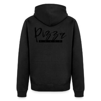 Pizza Lover - Unisex Premium Bio Zip Hoodie - Schwarz - Hinten - Nico (187cm)