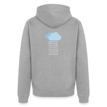 Programmeur cloud binaire - Veste à capuche bio Premium Unisexe - gris chiné - Dos - Nico (187cm)