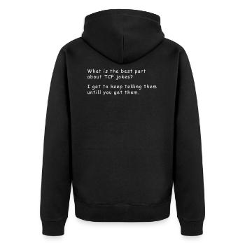Informatique - blague TCP drôle - Veste à capuche bio Premium Unisexe - noir - Dos - Nico (187cm)